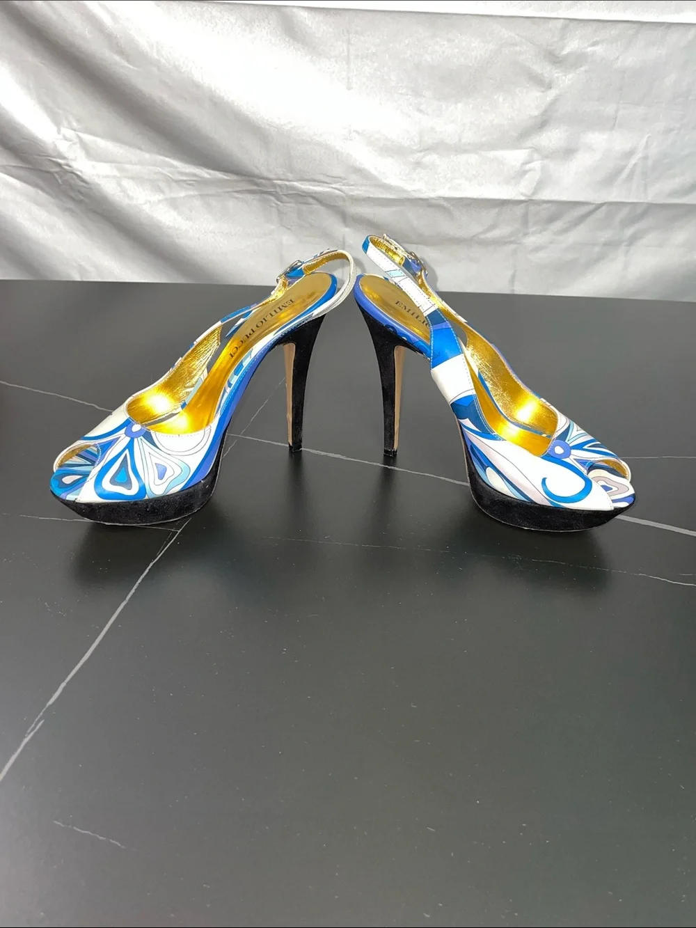 EMILIO PUCCI PEEP TOE SLINGBACK PUMPS FTL-08-195